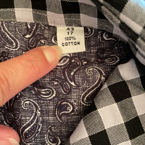 Robert graham black/gray casual button Down plaid shirt tailored fit - Picture 8 of 8